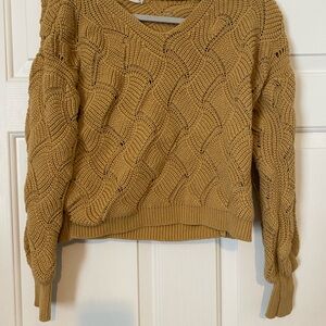 moon & madison Mustard V-Neck Sweater